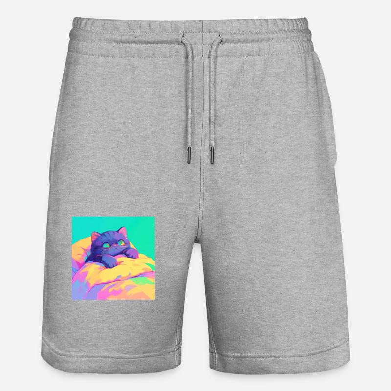 Chat, Motif De Chat - Short de jogging bio TRAINER Stanley/Stella unisexe - gris chiné