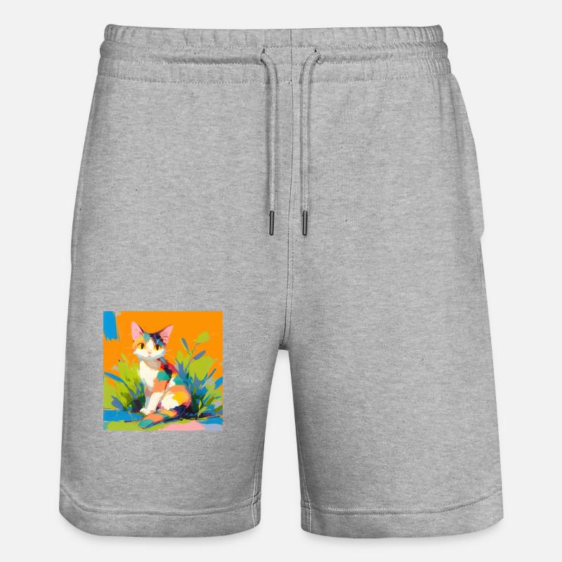 Chat, Motif De Chat - Short de jogging bio TRAINER Stanley/Stella unisexe - gris chiné