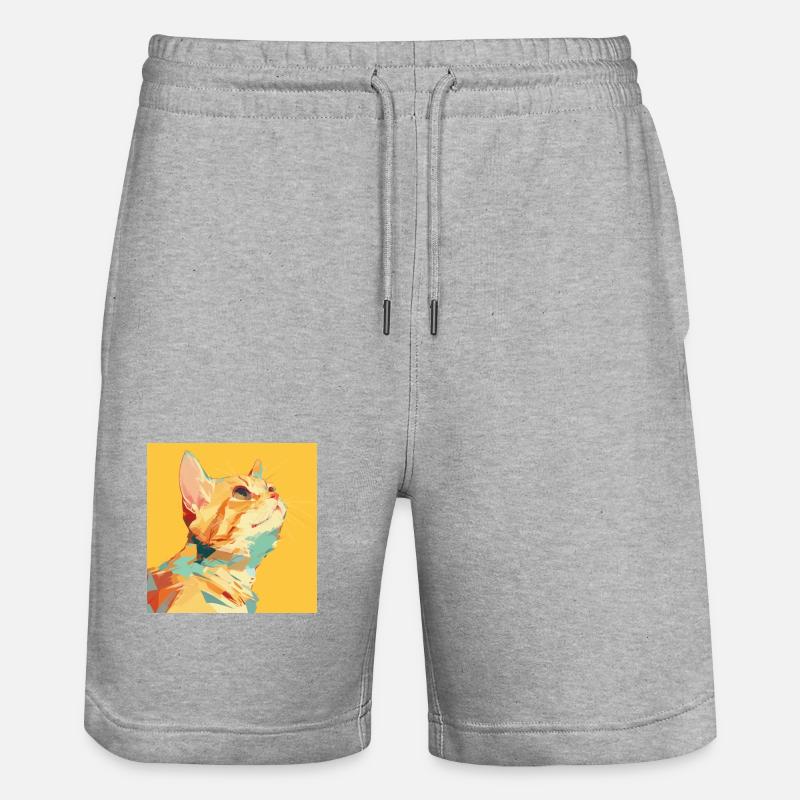Chat, Motif De Chat - Short de jogging bio TRAINER Stanley/Stella unisexe - gris chiné