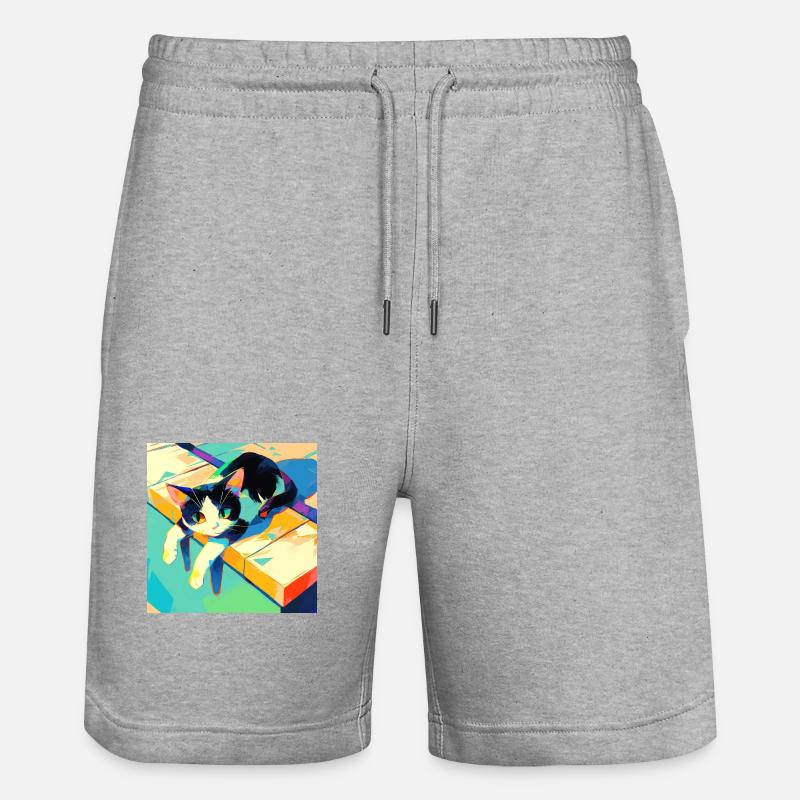 Chat, Motif De Chat - Short de jogging bio TRAINER Stanley/Stella unisexe - gris chiné