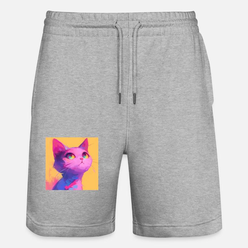 Chat, Motif De Chat - Short de jogging bio TRAINER Stanley/Stella unisexe - gris chiné