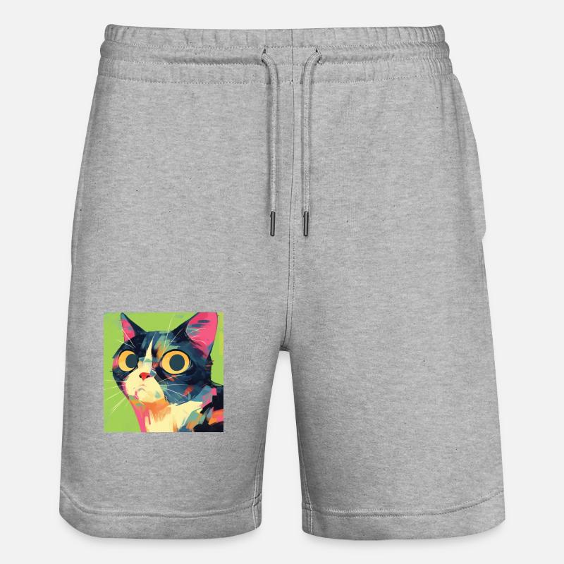 Chat, Motif De Chat - Short de jogging bio TRAINER Stanley/Stella unisexe - gris chiné