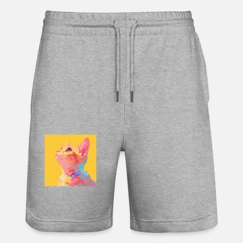 Chat, Motif De Chat - Short de jogging bio TRAINER Stanley/Stella unisexe - gris chiné