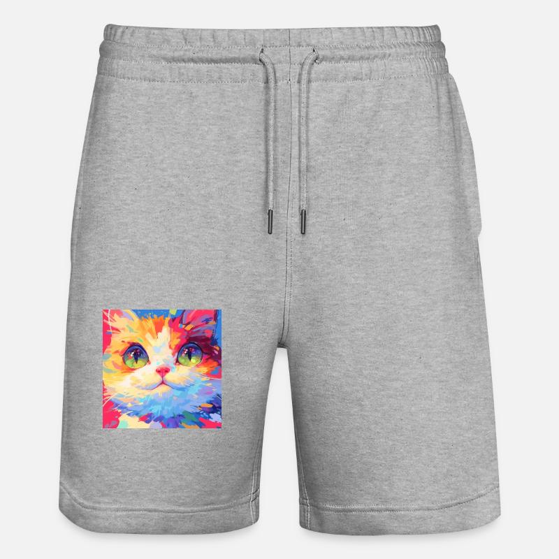 Chat, Motif De Chat - Short de jogging bio TRAINER Stanley/Stella unisexe - gris chiné