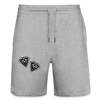 Diamant Symbol Logo - Stanley/Stella Unisex Bio Joggingshorts Trainer  - Grau meliert - Vorne - Nik (191cm) & Marisol (170cm)