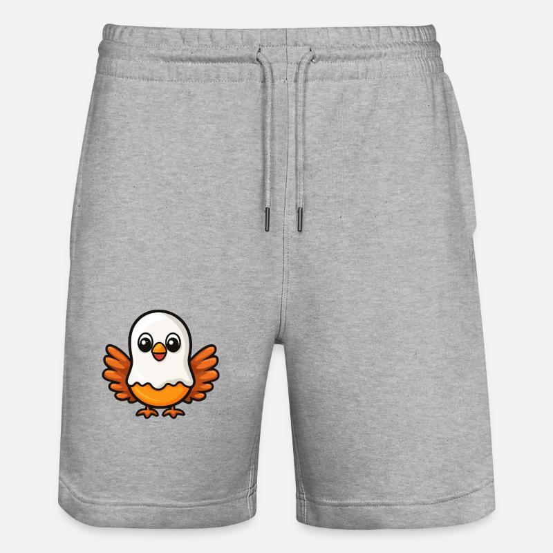 Turkey Halloween Comic Ghost - Stanley/Stella Trainer Unisex Organic Jogging Shorts - heather grey