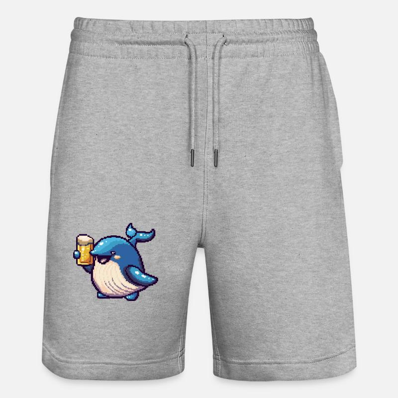 Bière Whale Pixel - Short de jogging bio TRAINER Stanley/Stella unisexe - gris chiné