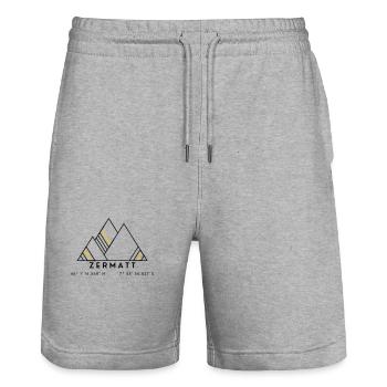Minimalistisches Zermatt-Logo - Stanley/Stella Unisex Bio Joggingshorts Trainer  - Grau meliert - Vorne - Nik (191cm) & Marisol (170cm)