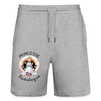 Princesse Radiologue Femme Radiologie - Short de jogging bio TRAINER Stanley/Stella unisexe - gris chiné - Devant - Nik (191cm) & Marisol (170cm)