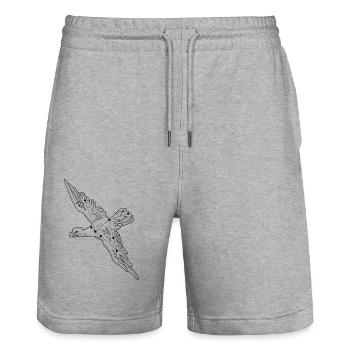 Constellation - Short de jogging bio TRAINER Stanley/Stella unisexe - gris chiné - Devant - Nik (191cm) & Marisol (170cm)