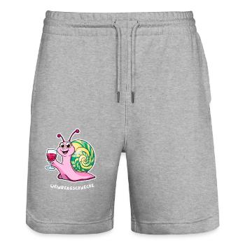 Weinbergschnecke - Stanley/Stella Unisex Bio Joggingshorts Trainer  - Grau meliert - Vorne - Nik (191cm) & Marisol (170cm)