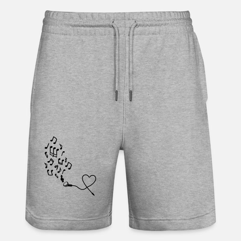 Kopfhörer mit Noten - Stanley/Stella Unisex Bio Joggingshorts Trainer  - Grau meliert