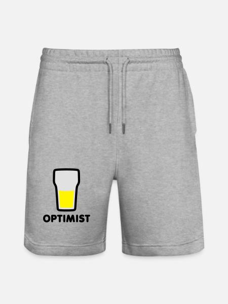 Het glas is half vol - Stanley/Stella uniseks bio-joggingshorts Mover - grijs gemêleerd