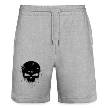 Skull / Totenkopf - Stanley/Stella Unisex Bio Joggingshorts Trainer  - Grau meliert - Vorne - Nik (191cm) & Marisol (170cm)