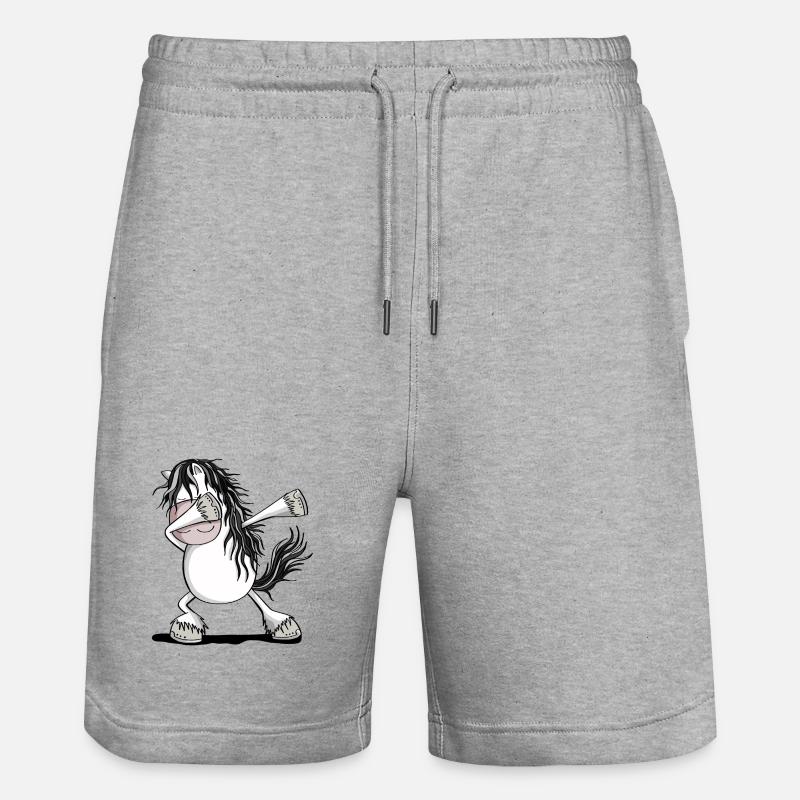 Cooles Dab Dance Schimmel Pferd Fun Dabbing Pony - Stanley/Stella Unisex Bio Joggingshorts Trainer  - Grau meliert