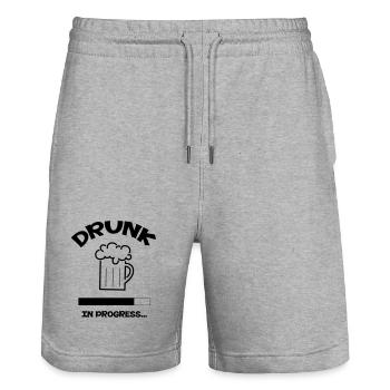 Drunk in progress... - Short de jogging bio TRAINER Stanley/Stella unisexe - gris chiné - Devant - Nik (191cm) & Marisol (170cm)