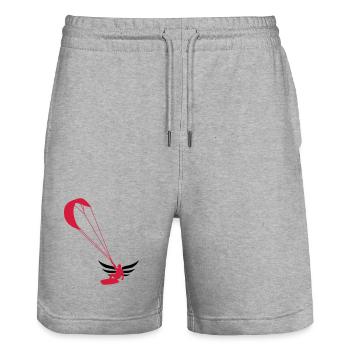 Kitesurfen / Kitesurfer / Kiteboarden / Kitesurf - Stanley/Stella Unisex Bio Joggingshorts Trainer  - Grau meliert - Vorne - Nik (191cm) & Marisol (170cm)