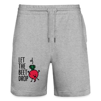 Let the beet drop - Stanley/Stella Trainer Unisex Organic Jogging Shorts - heather grey - Front - Nik (191cm) & Marisol (170cm)