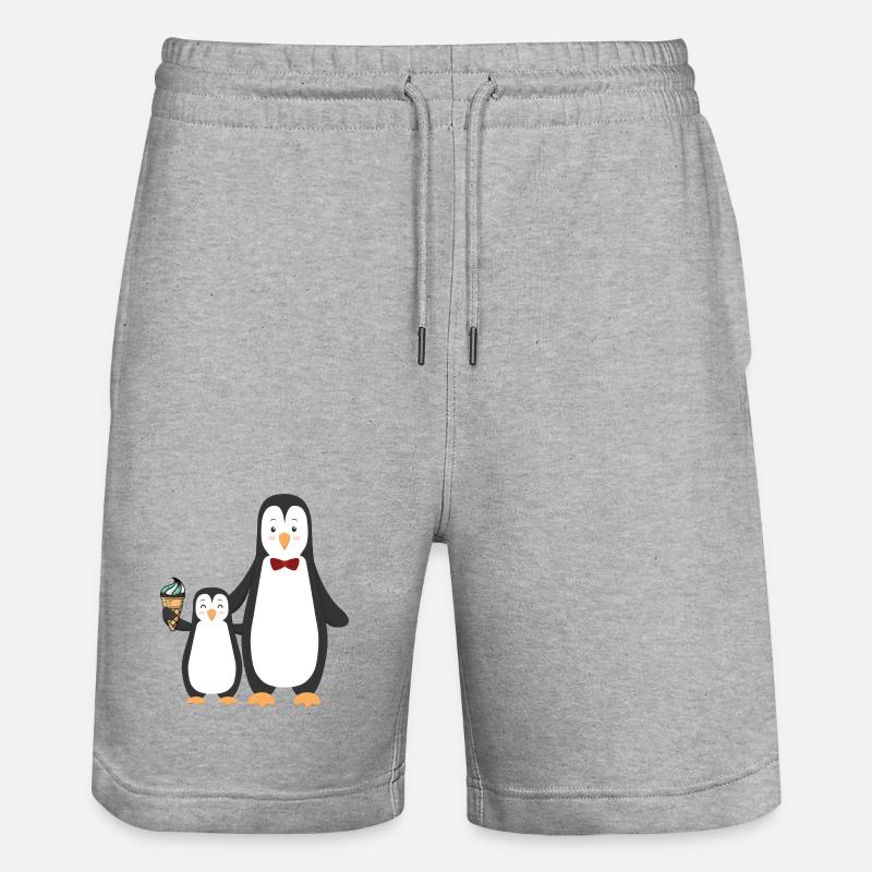 Penguins avec de la glace - Short de jogging bio TRAINER Stanley/Stella unisexe - gris chiné