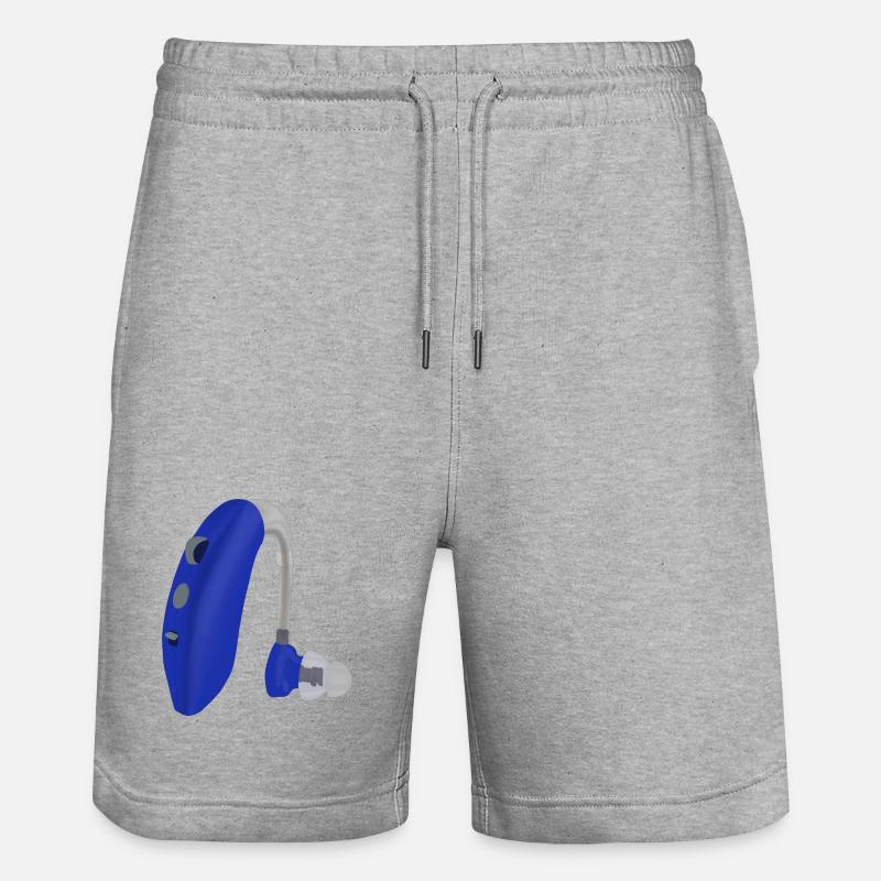 Une aide auditive bleue - Short de jogging bio TRAINER Stanley/Stella unisexe - gris chiné