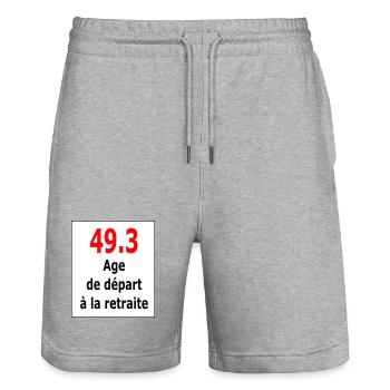 49.3 - Short de jogging bio TRAINER Stanley/Stella unisexe - gris chiné - Devant - Nik (191cm) & Marisol (170cm)
