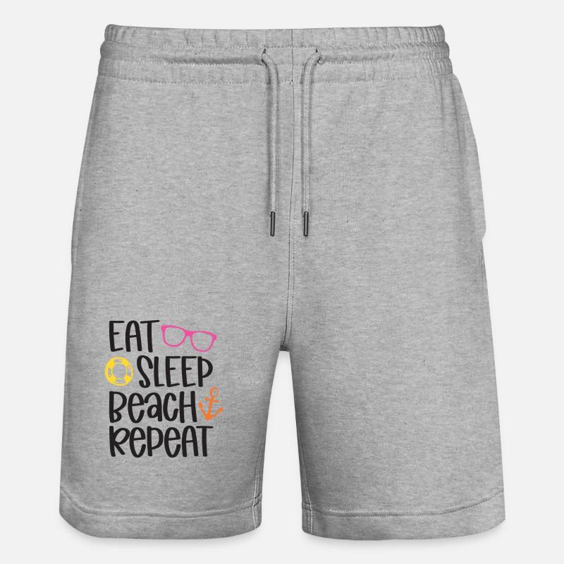 Manger dormir plage répéter - Short de jogging bio TRAINER Stanley/Stella unisexe - gris chiné