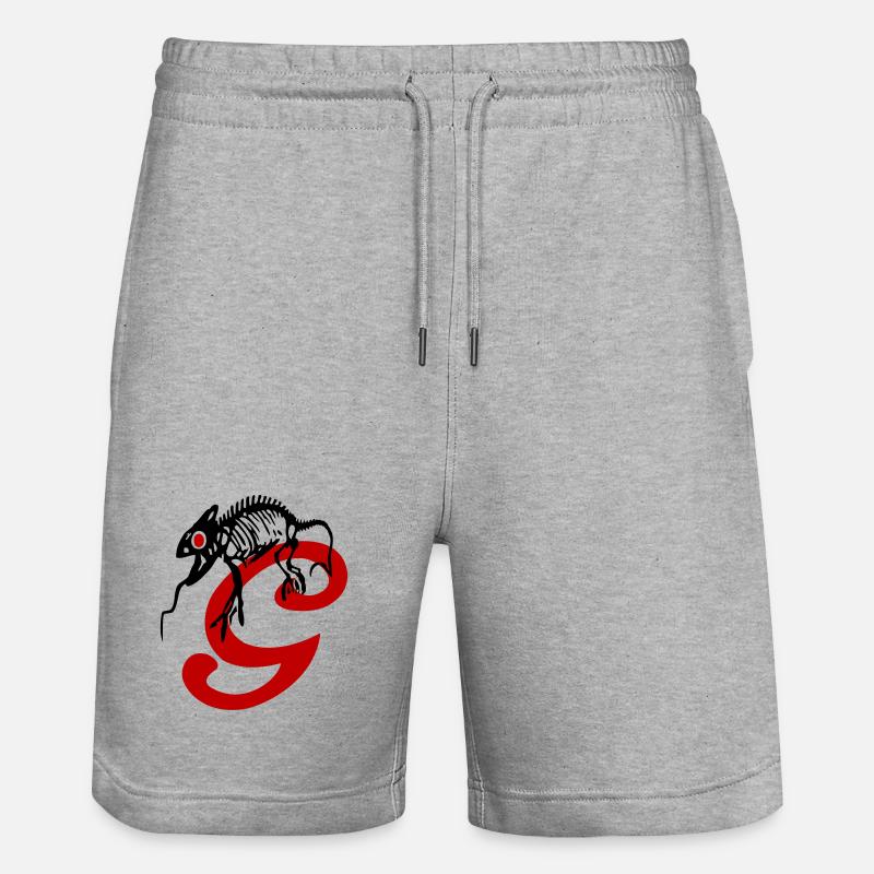 Gecko, Eidechse, Initiale - Stanley/Stella Unisex Bio Joggingshorts Trainer  - Grau meliert
