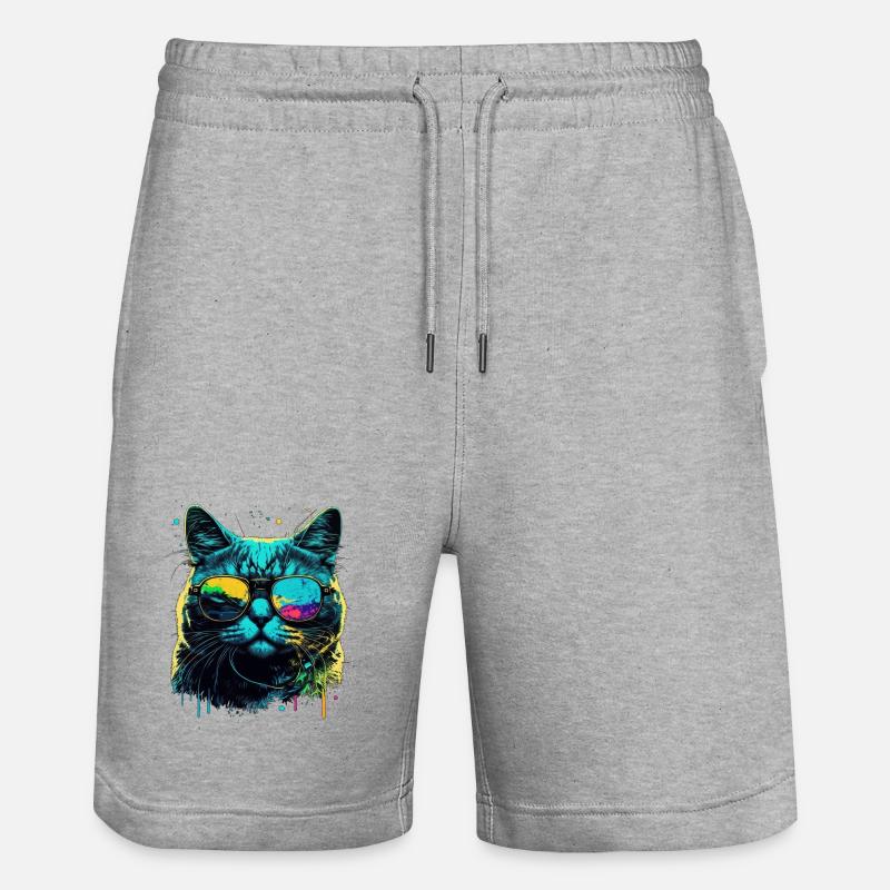 Chat cool - Short de jogging bio TRAINER Stanley/Stella unisexe - gris chiné