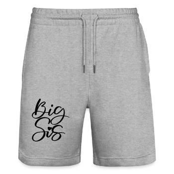Big Sis - Stanley/Stella Unisex Bio Joggingshorts Trainer  - Grau meliert - Vorne - Nik (191cm) & Marisol (170cm)