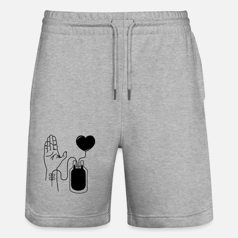 Donner du sang - Short de jogging bio TRAINER Stanley/Stella unisexe - gris chiné