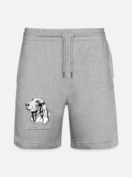 Bracco Italiano Portrait with text - Stanley/Stella Trainer Unisex Organic Jogging Shorts - heather grey
