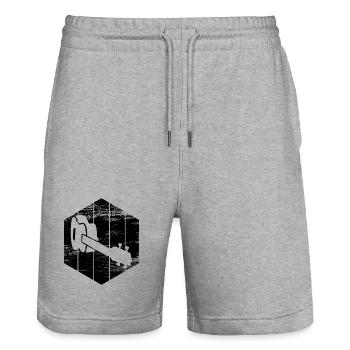 Ukulele Skizze - Stanley/Stella Unisex Bio Joggingshorts Trainer  - Grau meliert - Vorne - Nik (191cm) & Marisol (170cm)