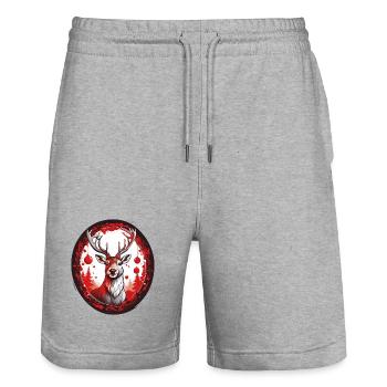 Rudolph das Rentier - Stanley/Stella Unisex Bio Joggingshorts Trainer  - Grau meliert - Vorne - Nik (191cm) & Marisol (170cm)