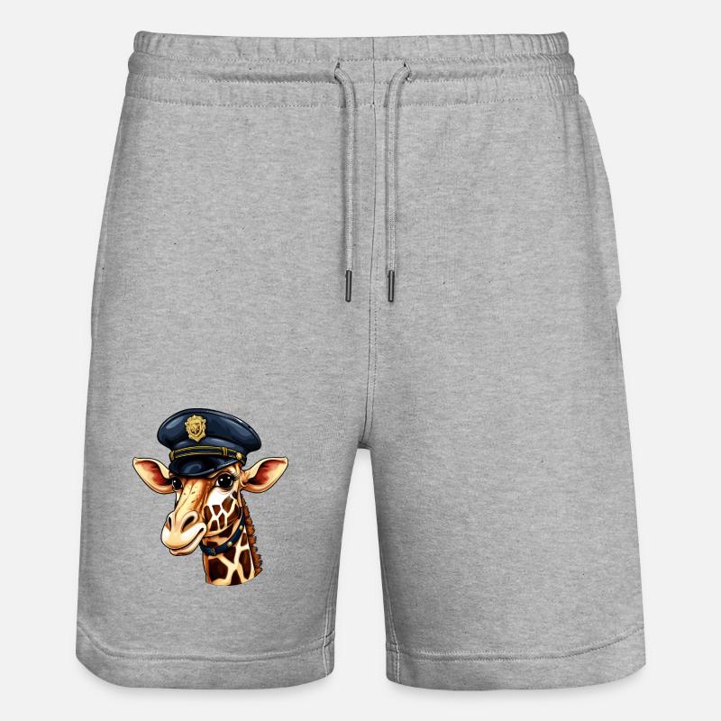 Girafe Policière - Short de jogging bio TRAINER Stanley/Stella unisexe - gris chiné