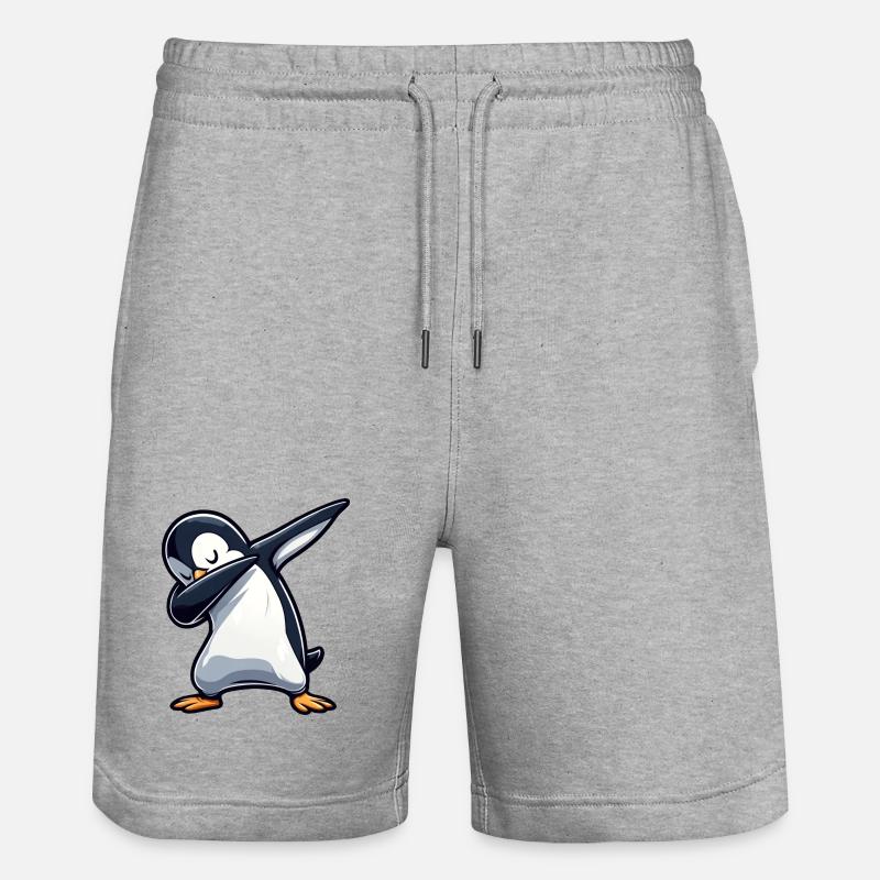 Pingouin Dab Dabbing Cool Décontracté - Short de jogging bio TRAINER Stanley/Stella unisexe - gris chiné