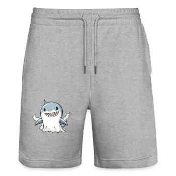 Hai Halloween Comic Geist - Stanley/Stella Unisex Bio Joggingshorts Trainer  - Grau meliert - Vorne - Nik (191cm) & Marisol (170cm)