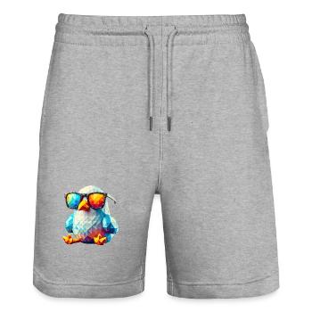 Coole Seagull Sonnenbrille - Stanley/Stella Unisex Bio Joggingshorts Trainer  - Grau meliert - Vorne - Nik (191cm) & Marisol (170cm)