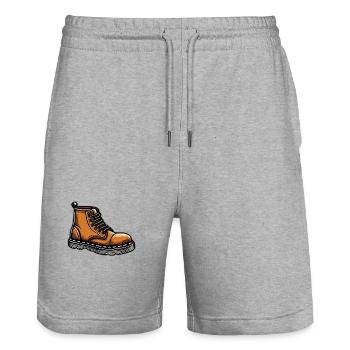 Stiefel in Braun - Stanley/Stella Unisex Bio Joggingshorts Trainer  - Grau meliert - Vorne - Nik (191cm) & Marisol (170cm)