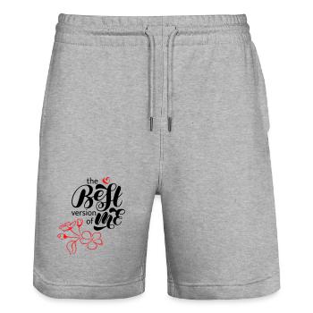 best version of me - Stanley/Stella Unisex Bio Joggingshorts Trainer  - Grau meliert - Vorne - Nik (191cm) & Marisol (170cm)
