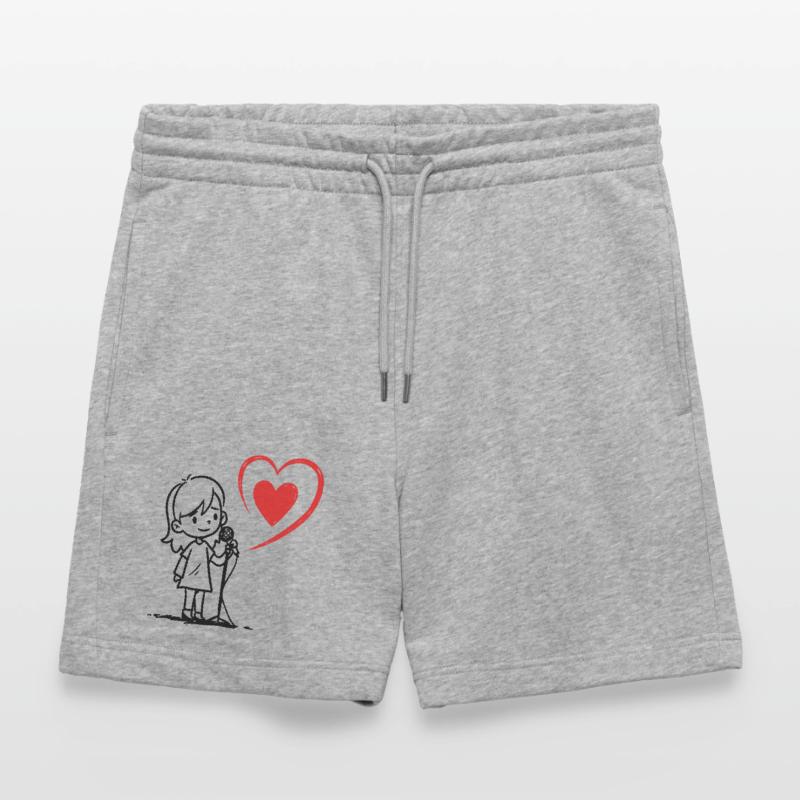 Mädchen singt mit einer Herznote Stanley/Stella Unisex Bio Joggingshorts Trainer