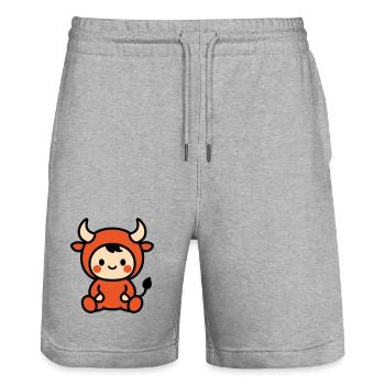 Mignon Astro Taureau - Short de jogging bio TRAINER Stanley/Stella unisexe - gris chiné - Devant - Nik (191cm) & Marisol (170cm)