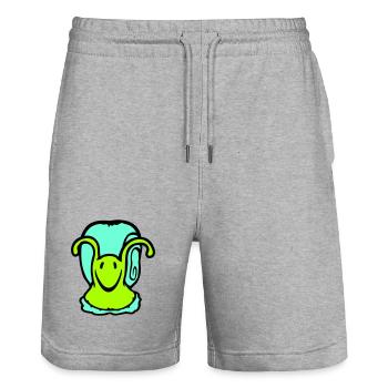 snail shell snail slug cute sweet - Stanley/Stella Trainer Unisex Organic Jogging Shorts - heather grey - Front - Nik (191cm) & Marisol (170cm)