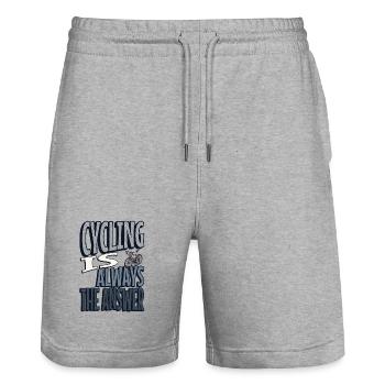 Le vélo est toujours la réponse - Short de jogging bio TRAINER Stanley/Stella unisexe - gris chiné - Devant - Nik (191cm) & Marisol (170cm)