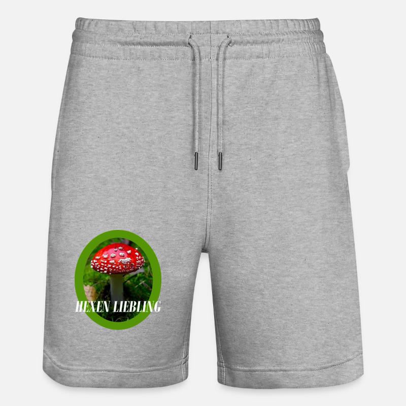Toadstool Design - Stanley/Stella Trainer Unisex Organic Jogging Shorts - heather grey