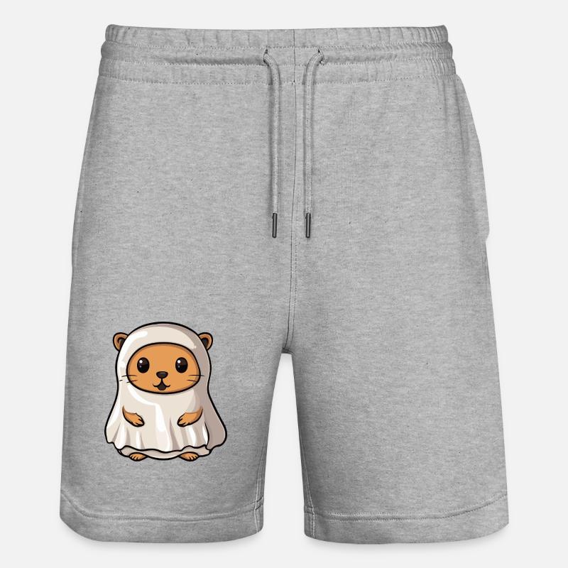 Beaver Halloween Ghost - Stanley/Stella Trainer Unisex Organic Jogging Shorts - heather grey