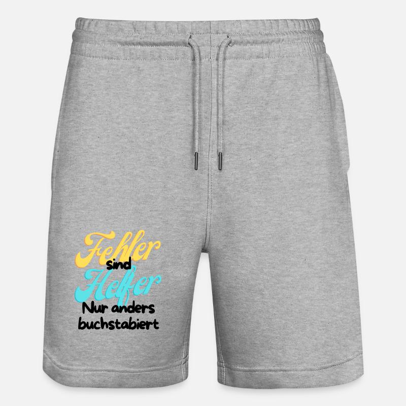 Error Helper Gradient Script - Stanley/Stella Trainer Unisex Organic Jogging Shorts - heather grey