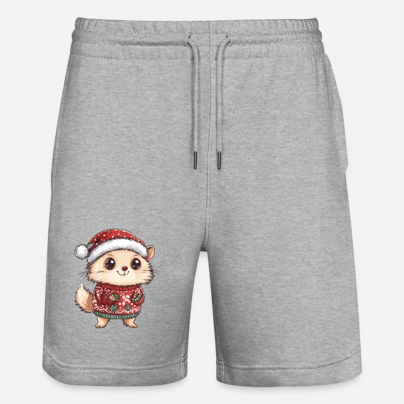 Noël de Noël hérisson - Short de jogging bio TRAINER Stanley/Stella unisexe - gris chiné