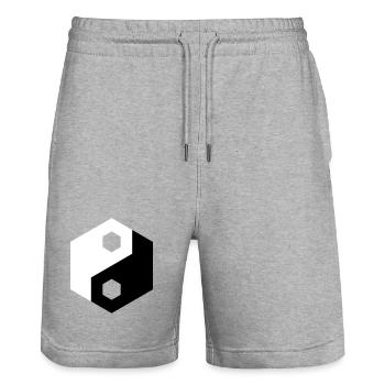 Hex-Ausschnitt Yin Yang - Stanley/Stella Unisex Bio Joggingshorts Trainer  - Grau meliert - Vorne - Nik (191cm) & Marisol (170cm)