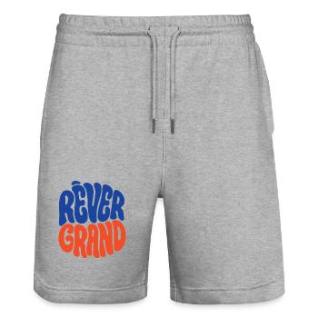 RÊVER GRAND - let's talk - Short de jogging bio TRAINER Stanley/Stella unisexe - gris chiné - Devant - Nik (191cm) & Marisol (170cm)