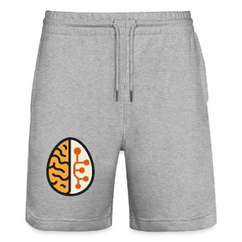 ai Humor Meme Gen Künstliche Intelligenz - Stanley/Stella Unisex Bio Joggingshorts Trainer  - Grau meliert - Vorne - Nik (191cm) & Marisol (170cm)